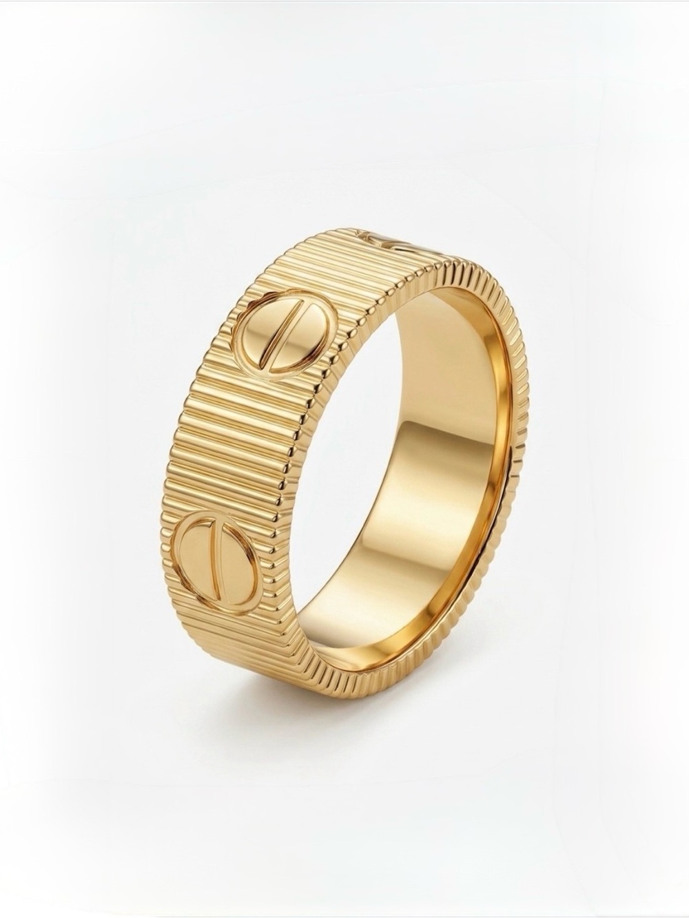 Men Women New Love Design Ring Stainless Steel Gold Tone | Elegant Jewelry